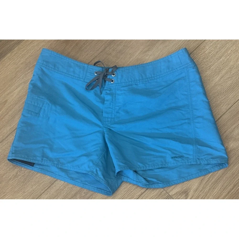 PATAGONIA Women 10 WATER GIRL Board Short Teal Nylon Drawstring Gorpcore NEW